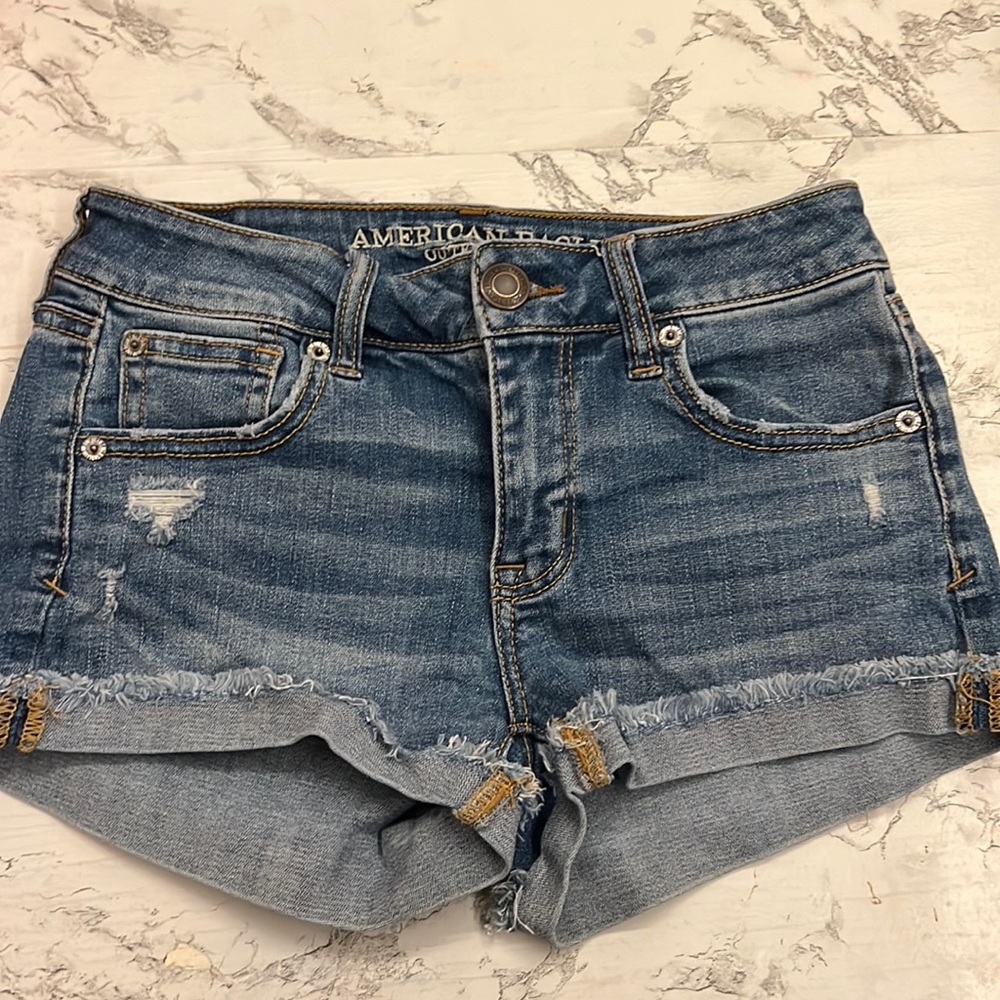 american eagle super stretch jean shorts